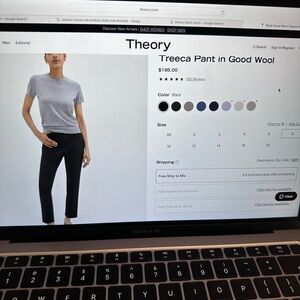 Theory Treeca Pant in Good Wool - Black - Women’s Business Casual